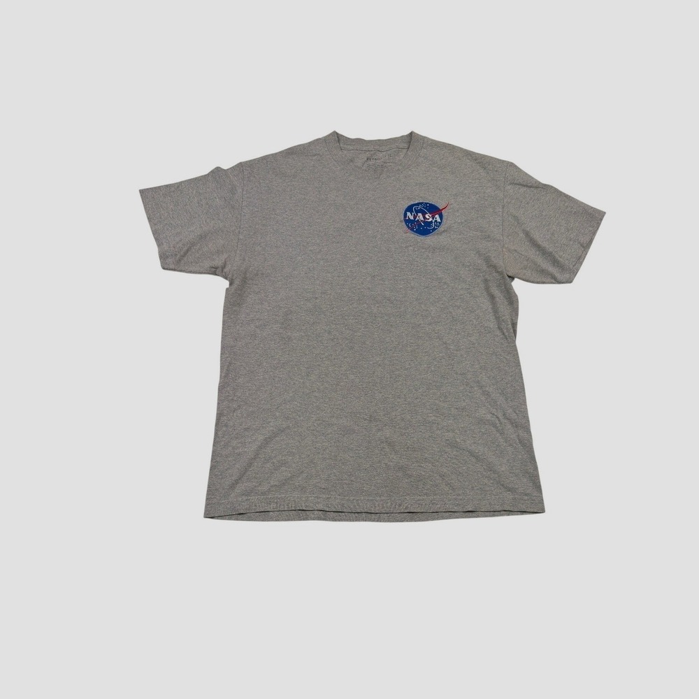 Retrofit NASA T-Shirt Mens L Gray Good Embroidered Logo Short Sleeve Tee